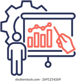 Treinamento em CRM Ícone vetorial simples e claro ilustrando uma ideia ou função essencial
