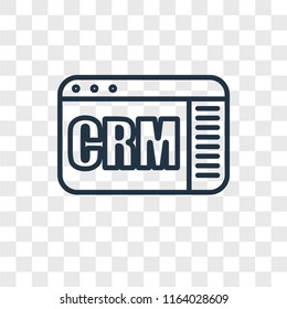CRM vector icon isolated on transparent background, CRM logo concept