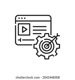 Ilustración de estilo de icono de contorno de vector CRM. archivo EPS 10