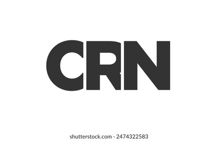 CRN logo design template with strong and modern bold text. Initial based vector logotype featuring simple and minimal typography. Trendy company identity ideal for businesses brand presence.
