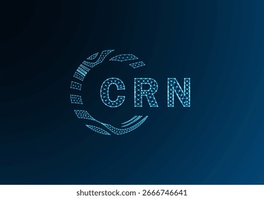 Diseño de Vector de logotipo de letra de polietileno baja CRN. Diseño de logotipo de poliéster inferior CRN. Diseño único del logotipo de baja poli de CRN.
