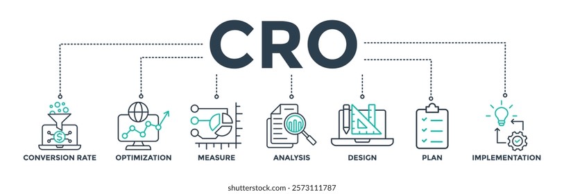 CRO banner web icon vector illustration concept for conversion rate optimization