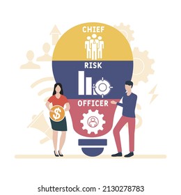 CRO - Chief Risk Officer acronym. business concept background.  vector illustration concept with keywords and icons. lettering illustration with icons for web banner, flyer, landing 