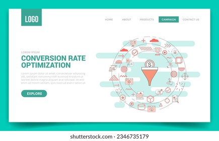 cro conversion rate optimization concept with circle icon for website template or landing page homepage