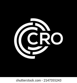 CRO letter logo design on black background. CRO creative initials letter logo concept. CRO letter design.
