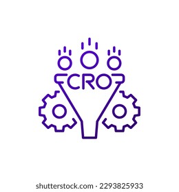 CRO line icon, Conversion rate optimization