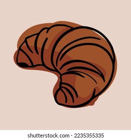 croassant vector, french bread illustration, french food icon. mexican bread
