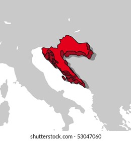 Croatia 3d map