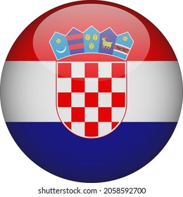 Croatia 3D Rounded Country Flag Icon