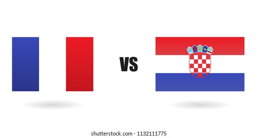 Croatia against France on a white background vector. Final world cup 2018 Croatia against France on a white background vector. Final world cup 2018