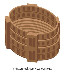 Croatia arena icon isometric vector. Europe city. Tourist culture