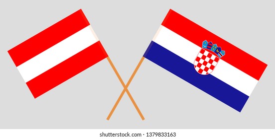Croatia and Austria. The Croatian and Austrian flags. Official colors. Correct proportion. Vector illustration
