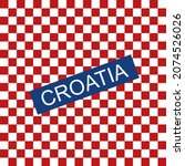 Croatia background National flag colors Check board seamless pattern Square logo icon Modern design Patriotic style Fashion print clothes apparel greeting invitation card cover flyer poster banner ad