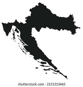 Croatia black map. vector illustration 