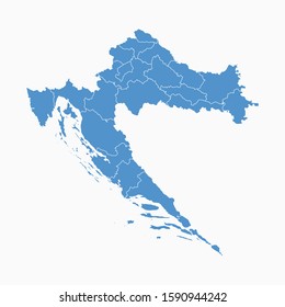 Croatia Blue Map On White Background Croatia Modern Icon Map Croatia Simple Vector illustration EPS10