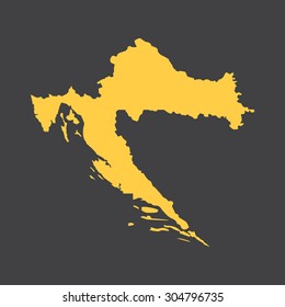 Croatia border,map. Vector illustration EPS8.