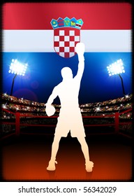 Croatia Boxing on Stadium Background Original Illustration