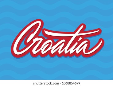 Croatia brush vector lettering logo sign element