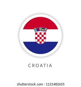 Croatia Button Flag Vector Template Design Illustrator