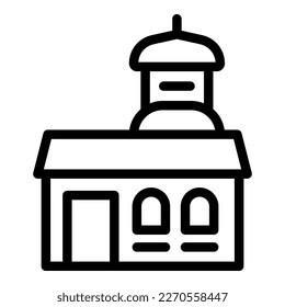 Croatia church icon outline vector. City travel. Zagreb map