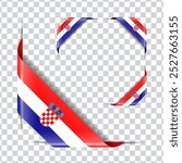 Croatia corner national flag with shadow