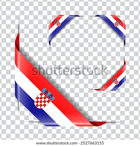Croatia corner national flag with shadow
