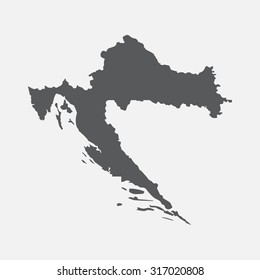 Croatia country border map