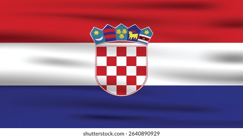 Croatia Country Flag 3d. Official Croatia Flag With Original Color and Size Proportion