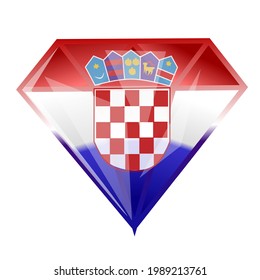 croatia country flag vector in diamond shape