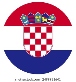 Croatia Croatian Circular Circle Euros Flag Icon Logo Vector EPS PNG Transparent No Background Clip Art 