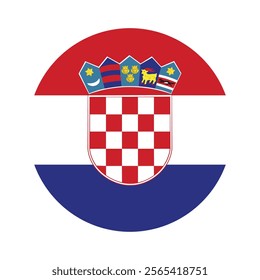 Croatia Croatian Circular Flag Country National