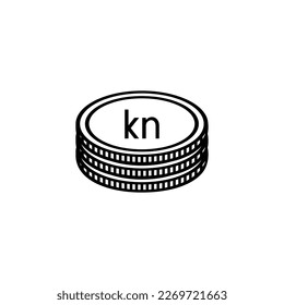Kroatische Währung Symbol, Kroatische Kuna Symbol, HRK Zeichen. Vektorgrafik