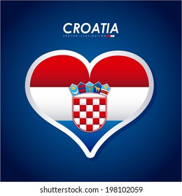 Croatia design over blue background, vector illustration