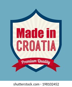 Croatia design over blue background, vector illustration