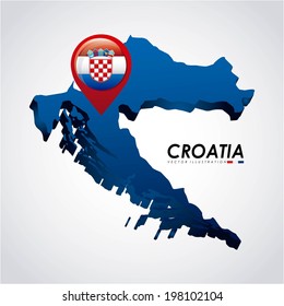 Croatia design over gray background, vector illustration