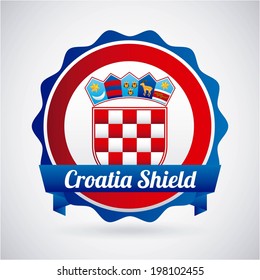 Croatia design over gray background, vector illustration