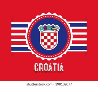 Croatia design over red background, vector illustration