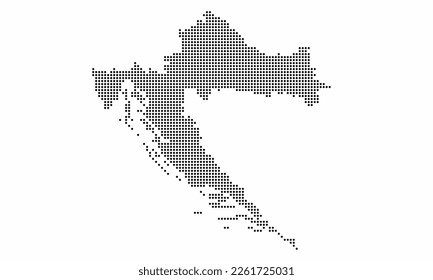 Croatia dotted map with grunge texture in dot style. Abstract vector illustration of a country map with halftone effect for infographic. 