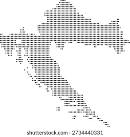 Kroatien gepunktete Karte Vektorgrafik Schwarz Polka Dot Style Geographic Silhouette