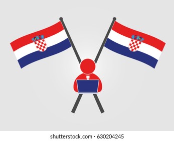 Croatia Emblem Office Worker