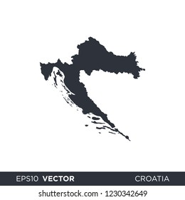 croatia - europe state map vector  