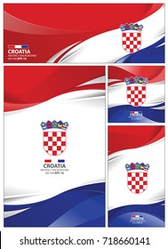 Croatia flag abstract colors background. Collection banner design. brochure vector illustration.