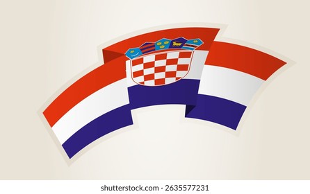 Bandeira da Croácia em forma de fita abstrata, símbolo nacional da Croácia. Este vetor é ideal para uso em eventos nacionais, Dia da Independência, competições desportivas internacionais.