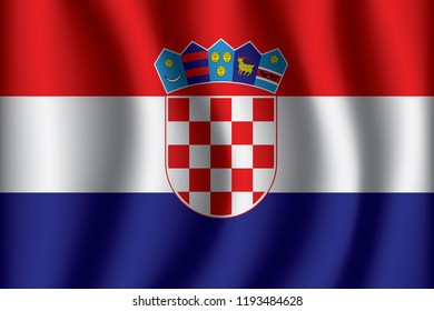 Croatia flag background with cloth texture. Croatia Flag vector illustration eps10.