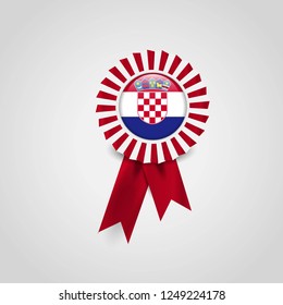 Croatia flag badge design vector