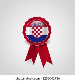 Croatia flag badge design vector