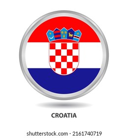 Croatia flag badge icon, button, vector series