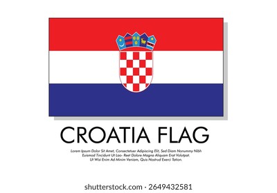 Croatia flag banner Croatia flag with white background illustration design Croatia independence day banner design 