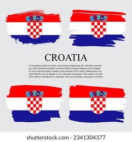 Croatia flag brush concept. Flag of Croatia grunge style banner background