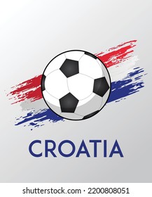 Bandera de Croacia con efecto de brocha para el tema del fútbol